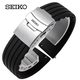 精工五號條紋橡膠表帶 SEIKO5號領(lǐng)航水鬼硅膠手表帶 防水20 22mm 【店長推薦】單發(fā)一件 18mm