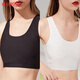 LMCK束胸衣大胸顯小內衣女超平胸縮胸塑胸運動(dòng)背心學(xué)生les帥t裹胸繃 純白+暗黑 2件 XL 115-125斤