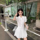 茯見(jiàn)學(xué)院風(fēng)白色襯衫連衣裙子女裝2025新款夏季小個(gè)子百褶短裙套裝穿搭 白色M（送打底褲）
