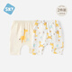 舒貝怡2條 兒童短褲子夏裝女童男童薄款PP褲夏裝寶寶褲子純棉透氣短褲 森林朋友滿(mǎn)印黃+黃 110 cm