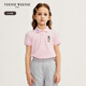 Teenie Weenie Kids小熊童裝25年夏季新款女童甜美泡泡袖POLO衫打底衫 淺粉色 110 cm