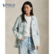 Polo Ralph Lauren 拉夫勞倫  女裝 25年夏季寬松版型棉質(zhì)仿舊牛仔布夾克 400-藍(lán)色 S