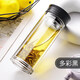 MINGHUI德國品質(zhì)玻璃杯鋼化防摔打不碎泡茶杯雙層高硼硅男士水杯定制印字 多彩黑(鋼化玻璃款)ML 350ml