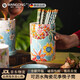 滿弓德國(guó)品質(zhì)陶瓷筷子筒花季家用餐具廚房新款筷子籠刀叉勺子收納筒桶 夏日花香筷子筒