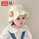 兔兔大文嬰幼兒帽子春秋季0-2歲兒童純棉可愛(ài)女寶寶漁夫盆帽防曬遮陽(yáng)帽 綠枝小花咖啡花朵帽 建議3-18個(gè)月(42-48cm)