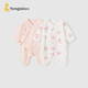 童泰（TONGTAI）嬰兒連體衣夏季新生兒衣服寶寶家居內衣蝴蝶衣2件裝 粉色59cm