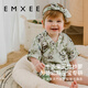 嫚熙（EMXEE）嫚熙嬰兒連體衣夏季紗羅短袖和尚服外出衣服新生嬰兒哈衣寶寶衣