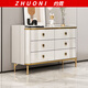 灼霓2024新款斗柜抽屜式客廳臥室擺放床頭收納柜五斗柜大容量多功能柜 120cm長(cháng)六斗柜香檳色 送貨入戶(hù)包安裝