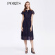 PORTS寶姿女裝春夏氣質(zhì)優(yōu)雅百搭連衣裙ALD8D216PFP027 丈青混色 2