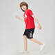 阿迪達(dá)斯 （adidas）新款兒童T恤兒童短袖+短褲套裝 紅/白+黑短褲  128 