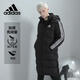阿迪達(dá)斯 （adidas）羽絨服男冬季保暖外套加厚鴨絨長(zhǎng)款羽絨服 黑/白01T L 