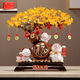 歐梵普（oufanpu）發(fā)財(cái)樹招財(cái)貓擺件客廳玄關(guān)前臺(tái)裝飾品送朋友店鋪公司開業(yè)喬遷禮物 招財(cái)貓擺件-八方來財(cái)棕色 禮盒裝 【新中式擺件-招財(cái)進(jìn)寶】
