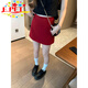EPET氣質(zhì)顯白紅色半身裙女2025新款小個子高腰百搭顯瘦a字短裙春夏季 紅色 M 96-108斤