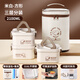 史努比（SNOOPY）保溫飯盒上班族便當(dāng)盒316L不銹鋼學(xué)生飯盒餐盤超強(qiáng)保溫微波爐加熱 米白色三層【送飯盒袋+餐具】