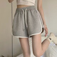 妙奕嘉運(yùn)動(dòng)短褲女夏季2025新款外穿黑色休閑短褲女生大褲衩高腰顯瘦百搭 美式休閑簡(jiǎn)約運(yùn)動(dòng)短褲【灰色】 均碼 【建議120斤以內(nèi)】
