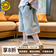 G.DUCKKIDS小黃鴨童裝男童夏裝褲子薄款中褲2025新款中大童夏季牛仔夏款男孩 淺藍色 140 (建議125-135cm 7-8周歲）