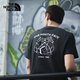 北面（The North Face）短袖T恤情侶款戶外舒適透氣圓領(lǐng)小熊帳篷印花半袖上衣8EYN JK3/宇宙黑 XL /180
