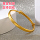 筱惠黃金手鐲經(jīng)典光板小眾年輕款光面細(xì)扁形推拉款金包銀鐲子送媽媽 金1.3克-總重約25克-四方推拉手鐲