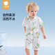 貝肽斯薄荷嬰兒衣服連體衣短袖夏季薄款透氣竹棉紗布新生兒寶寶睡衣