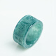 TIMESWIND天然A貨翡翠藍水六字真言戒指男女款立體雕刻扳指附證書(shū) 藍水扳指12mm（內徑19mm）