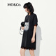 MO&Co.連衣裙2025夏新品接觸瞬間涼感短袖印花T恤裙MBE2DRST09 深鷗灰色 S 160