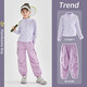優(yōu)優(yōu)1點(diǎn)（Yoyo one）女童運(yùn)動(dòng)套裝2025新款兒童秋裝速干衣長(zhǎng)袖大童女孩春秋紫色兩件套 19579紫色+16281紫粉 【速干】 120 120cm