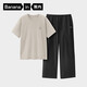 蕉內【王一博同款】305H睡衣男士純棉春夏季100%棉短袖情侶家居服套裝