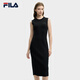 FILA 斐樂官方女裝連衣裙2025年夏季新品修身顯瘦無袖背心裙打底裙子 正黑色-BK M 165/84A/M