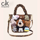 chongsukei外出小拎包可愛(ài)米奇卡通秋冬包包女款通勤小眾單肩斜挎女包送女友 棕色