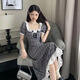 爾山集連衣裙夏季法式初戀甜美氣質(zhì)大碼女裝裙子女公主風長學院風 黑色 S