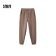 森馬（Semir）休閑褲女加絨加厚保暖松緊腰長(zhǎng)褲2024冬新款寬松束腳衛(wèi)褲百搭 咖色調(diào)00355 M 160/66A