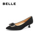 百麗（Belle）舒適優(yōu)雅單鞋女2025春新商場(chǎng)款真皮氣質(zhì)高跟鞋D3N1DAQ5 黑色 37 (235mm)