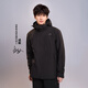伯希和（Pelliot）【經(jīng)典2.0】山野沖鋒衣三合一男女外套春戶(hù)外夾克抓絨防水登山服 【男款】曜石黑/兩件套 XL