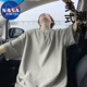 NASA MARVEL短袖t恤男士夏季休閑簡約透氣半袖V領(lǐng)上衣戶外休閑服 灰色  2XL 