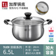 蒂洛克湯鍋304不銹鋼加厚家用蒸煮泡面雙耳小鍋蒸鍋專用燃?xì)怆姶艩t煮鍋 【304不銹鋼】復(fù)底款 28cm 正304不銹鋼