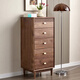 北美黑胡桃木斗柜臥室收納柜純實(shí)木五斗柜窄款客廳抽屜式邊柜子 北美黑胡桃木45*40*110五斗