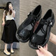 AIZUNSHI英倫風(fēng)法式厚底女鞋夏季瑪麗珍單鞋可愛(ài)2025新款配仙女裙子大頭鞋 黑色 37 (235mm)