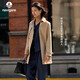 納維凱爾意大利小帆船女士通勤中長(cháng)款風(fēng)衣翻領(lǐng)大衣外套2331544503 砂 M