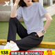 特步（XTEP）冰絲運動(dòng)套裝女夏季新款短袖長(cháng)褲速干寬松大碼薄款體測健身跑步服 輕紗紫/【短袖+長(cháng)褲】 L/170