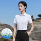 特洛曼抗皺100%棉D(zhuǎn)P短袖襯衫女職業(yè)氣質(zhì)商務(wù)休閑高端純棉免燙襯衣白色