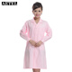 AETEL 夏季長(cháng)短袖醫生工作服西領(lǐng)大褂護士服牙醫實(shí)驗服美容院服裝可現做logo YGC粉西領(lǐng) 長(cháng)袖粉色 XXL
