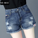 NY-RCE夏季新款牛仔短褲女款寬松韓版高腰顯瘦闊腿女人小個(gè)子薄款熱褲潮 藍色 M 27
