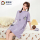 英博倫英博倫少女睡裙2025新款夏季女童公主睡衣女孩純棉短袖大童家居服 20862 深紫 165