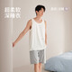 靜韻【深睡衣70】超柔軟睡衣夏季涼感型情侶軟棉棉家居服套裝男