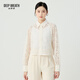 深呼吸DEEP BREATH女裝2025新款鏤空蕾絲造型翻領(lǐng)襯衫小外套女A401412 米白 XL (5)