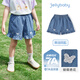 JELLYBABY女童牛仔短褲夏小女孩夏季輕薄休閑褲中小童純棉夏裝寶寶新款褲子 牛仔藍-1 110 CM