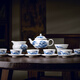富玉陶瓷景德鎮茶具套裝中式功夫茶公道杯輕奢中國風(fēng)家用 江南韻16頭茶具