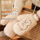 雪茜曼手套女冬季韓版學(xué)生刺繡草莓熊毛茸茸加厚雙層加絨保暖連指掛脖
