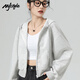 MJ STYLE插肩袖短款開(kāi)衫外套女2025年秋季寬松休閑百搭運(yùn)動(dòng)風(fēng)學(xué)生長(zhǎng)袖上衣