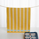 雅贊嬰幼兒童毛巾洗臉巾純棉三層紗布浴巾多功能巾親膚柔軟母嬰級A類(lèi) 炫彩條紋-黃色 34*72cm（大毛巾）
